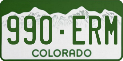 CO license plate 990ERM