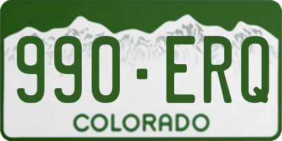 CO license plate 990ERQ