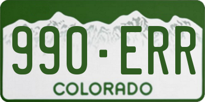 CO license plate 990ERR