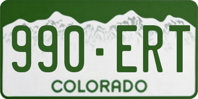CO license plate 990ERT