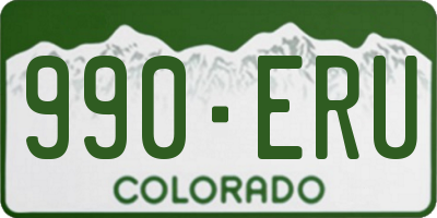 CO license plate 990ERU