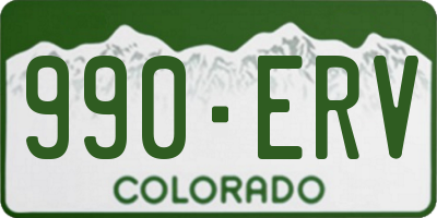 CO license plate 990ERV