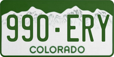 CO license plate 990ERY