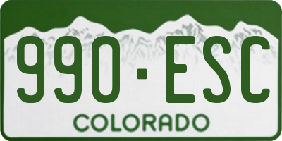 CO license plate 990ESC