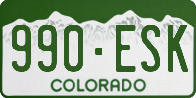 CO license plate 990ESK