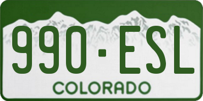 CO license plate 990ESL