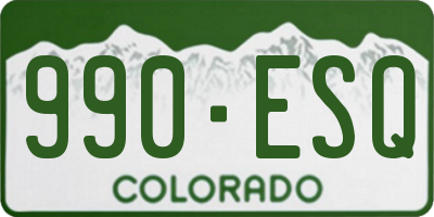 CO license plate 990ESQ