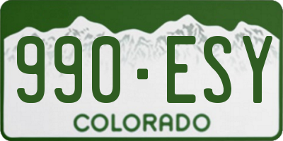 CO license plate 990ESY