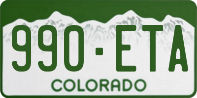CO license plate 990ETA