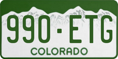 CO license plate 990ETG