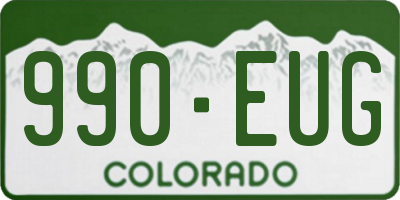 CO license plate 990EUG