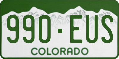 CO license plate 990EUS