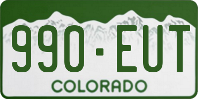 CO license plate 990EUT