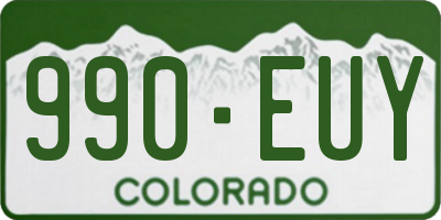 CO license plate 990EUY