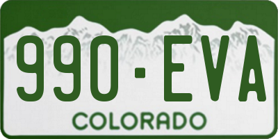 CO license plate 990EVA