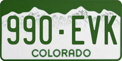 CO license plate 990EVK