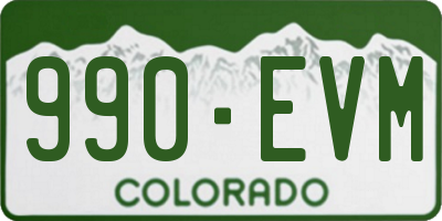 CO license plate 990EVM