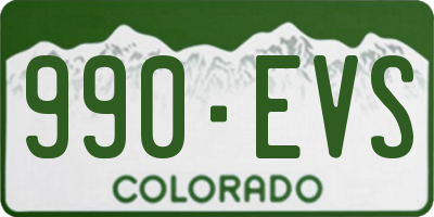 CO license plate 990EVS