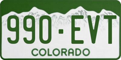 CO license plate 990EVT