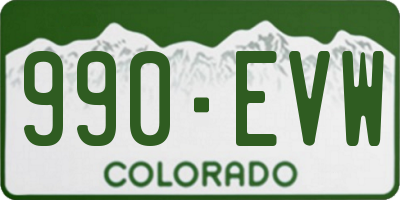 CO license plate 990EVW