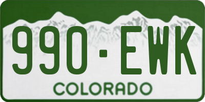 CO license plate 990EWK