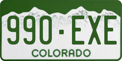 CO license plate 990EXE