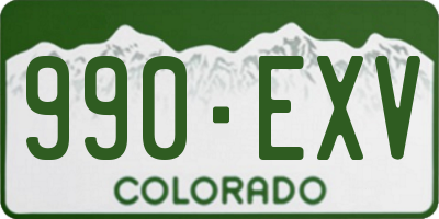 CO license plate 990EXV