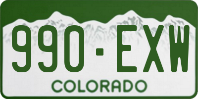 CO license plate 990EXW