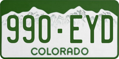 CO license plate 990EYD