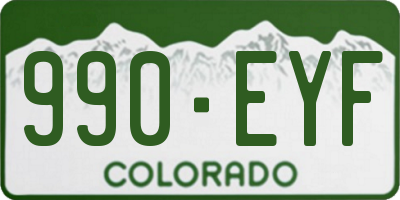 CO license plate 990EYF