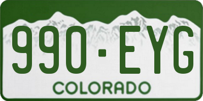CO license plate 990EYG