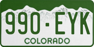 CO license plate 990EYK