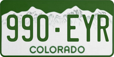 CO license plate 990EYR