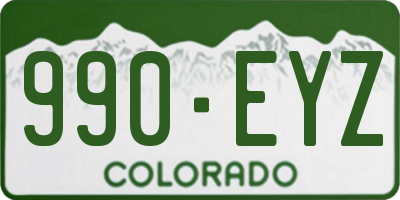 CO license plate 990EYZ
