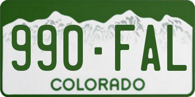 CO license plate 990FAL