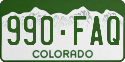 CO license plate 990FAQ