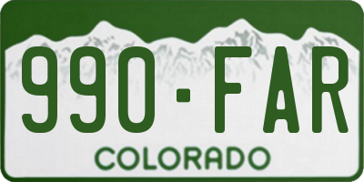 CO license plate 990FAR