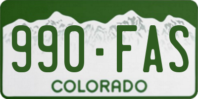 CO license plate 990FAS