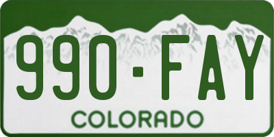 CO license plate 990FAY