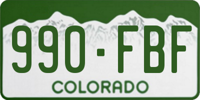 CO license plate 990FBF