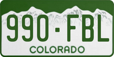 CO license plate 990FBL