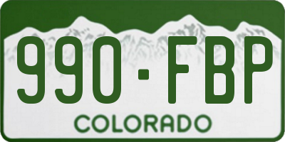CO license plate 990FBP
