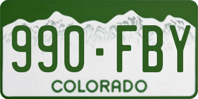 CO license plate 990FBY