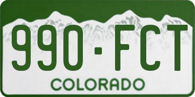 CO license plate 990FCT