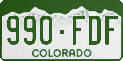 CO license plate 990FDF