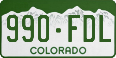 CO license plate 990FDL
