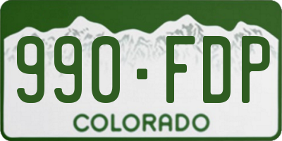 CO license plate 990FDP