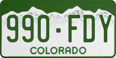 CO license plate 990FDY