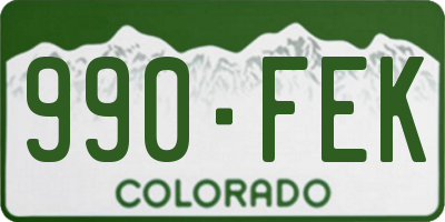 CO license plate 990FEK