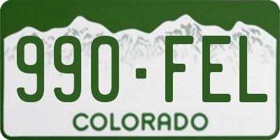 CO license plate 990FEL